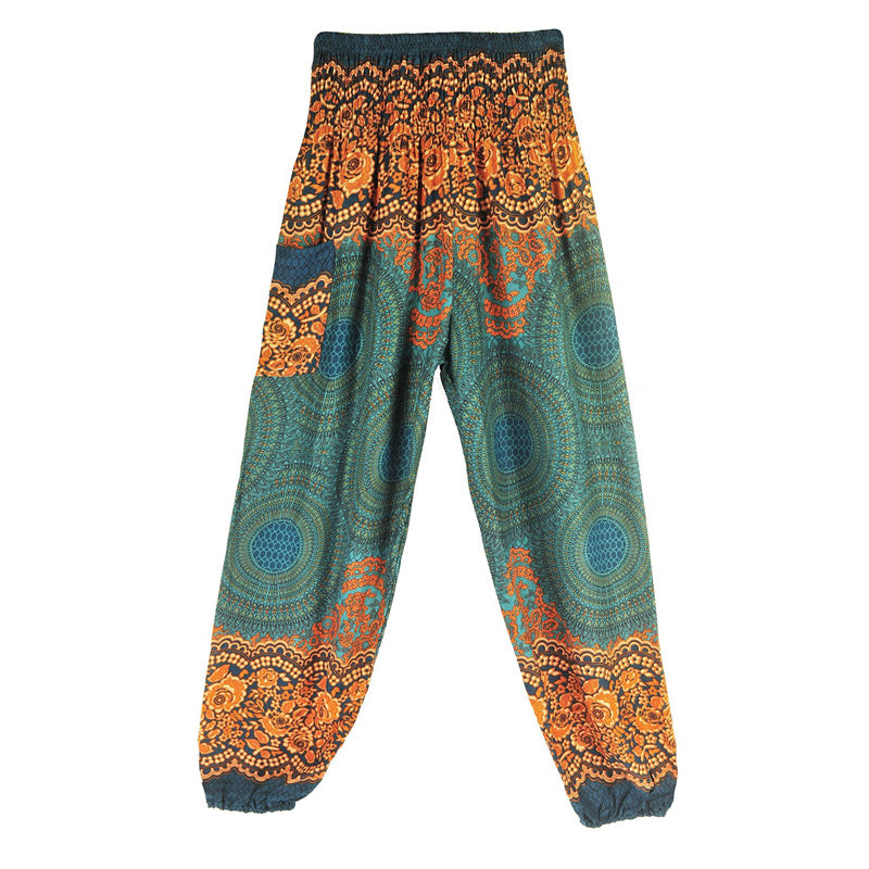 Pantaloni harem casual larghi con motivo geometrico rotondo Buddha Stones, pantaloni da yoga da donna a vita alta - image 23