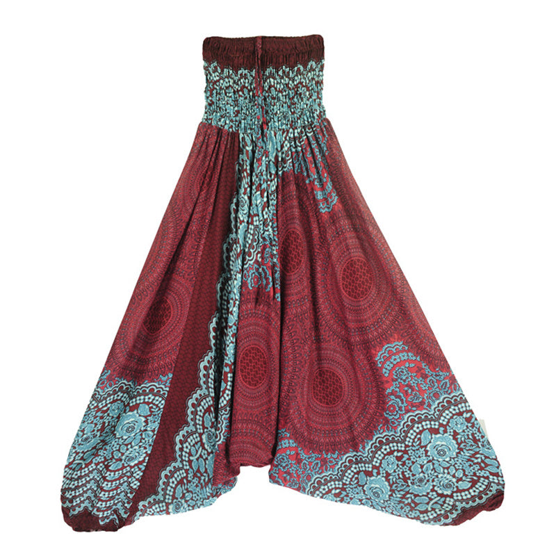 Pantaloni harem larghi con motivo geometrico rotondo Buddha Stones, due stili, tuta, pantaloni da yoga da donna a vita alta - image 1