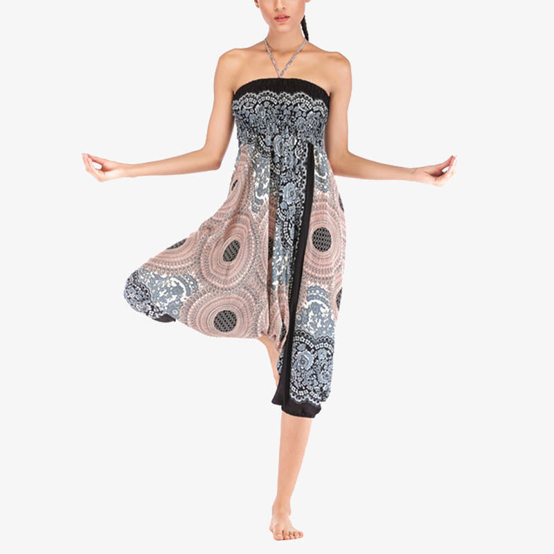 Pantaloni harem larghi con motivo geometrico rotondo Buddha Stones, due stili, tuta, pantaloni da yoga da donna a vita alta - image 34