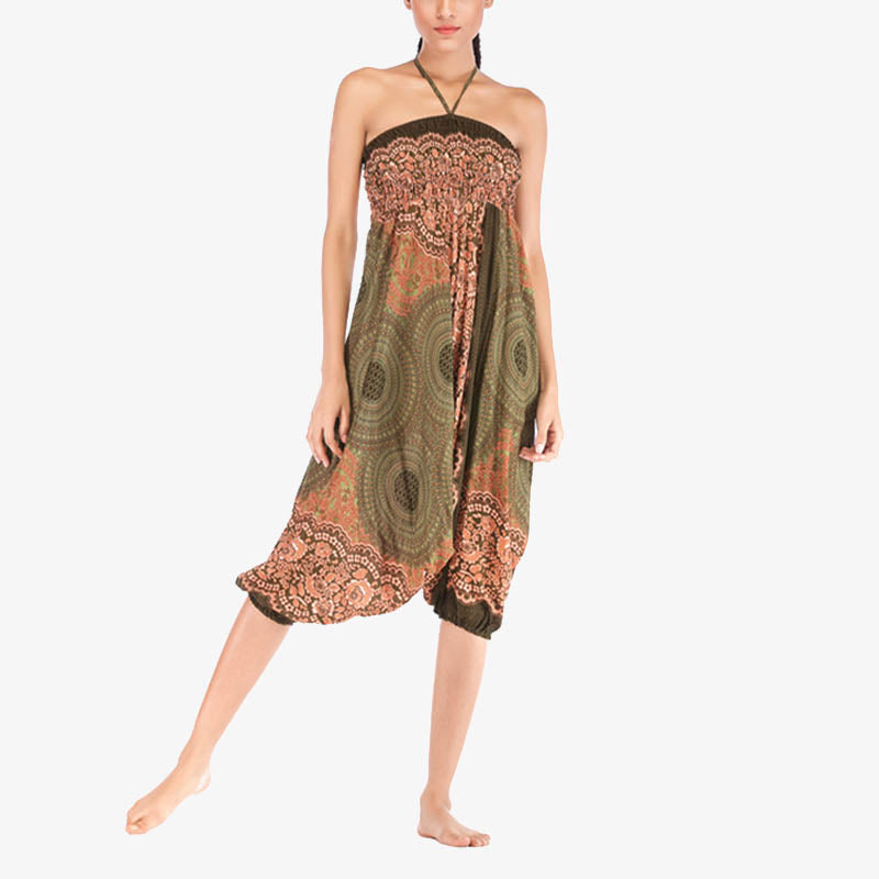 Pantaloni harem larghi con motivo geometrico rotondo Buddha Stones, due stili, tuta, pantaloni da yoga da donna a vita alta - image 43