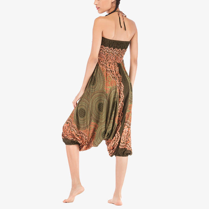 Pantaloni harem larghi con motivo geometrico rotondo Buddha Stones, due stili, tuta, pantaloni da yoga da donna a vita alta - image 45