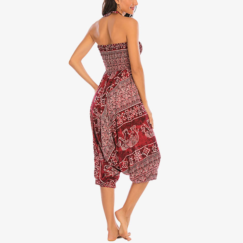 Pantaloni harem larghi e arricciati con motivo a elefante, tuta da yoga da donna, stile Buddha Stones, due stili - image 8