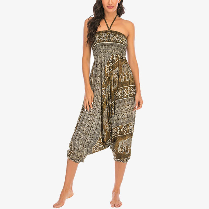 Pantaloni harem larghi e arricciati con motivo a elefante, tuta da yoga da donna, stile Buddha Stones, due stili - image 17