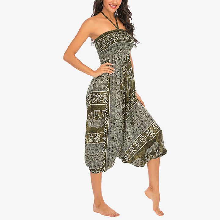 Pantaloni harem larghi e arricciati con motivo a elefante, tuta da yoga da donna, stile Buddha Stones, due stili - image 18