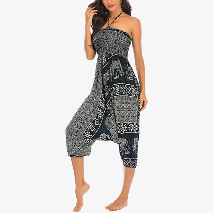 Pantaloni harem larghi e arricciati con motivo a elefante, tuta da yoga da donna, stile Buddha Stones, due stili - image 28