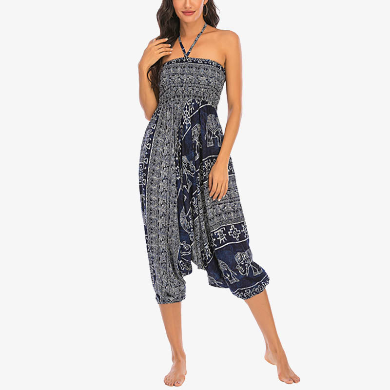 Pantaloni harem larghi e arricciati con motivo a elefante, tuta da yoga da donna, stile Buddha Stones, due stili - image 38