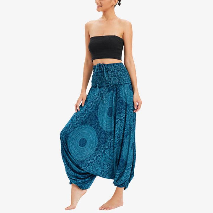 Pantaloni Buddha Stones casual larghi geometrici rotondi da indossare in due stili, pantaloni da yoga da donna - image 3