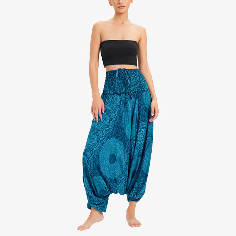Pantaloni Buddha Stones casual larghi geometrici rotondi da indossare in due stili, pantaloni da yoga da donna - image 1