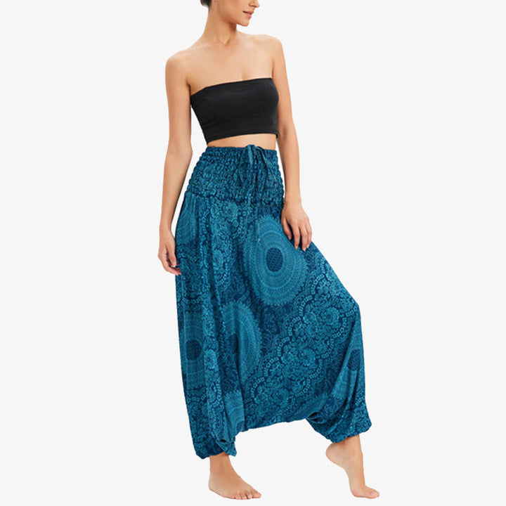 Pantaloni Buddha Stones casual larghi geometrici rotondi da indossare in due stili, pantaloni da yoga da donna - image 2