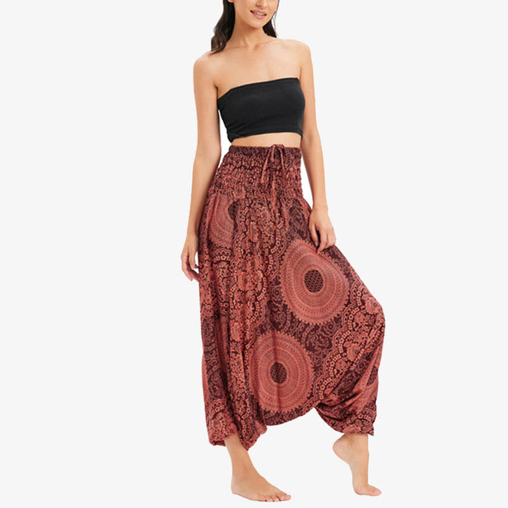 Pantaloni Buddha Stones casual larghi geometrici rotondi da indossare in due stili, pantaloni da yoga da donna - image 10