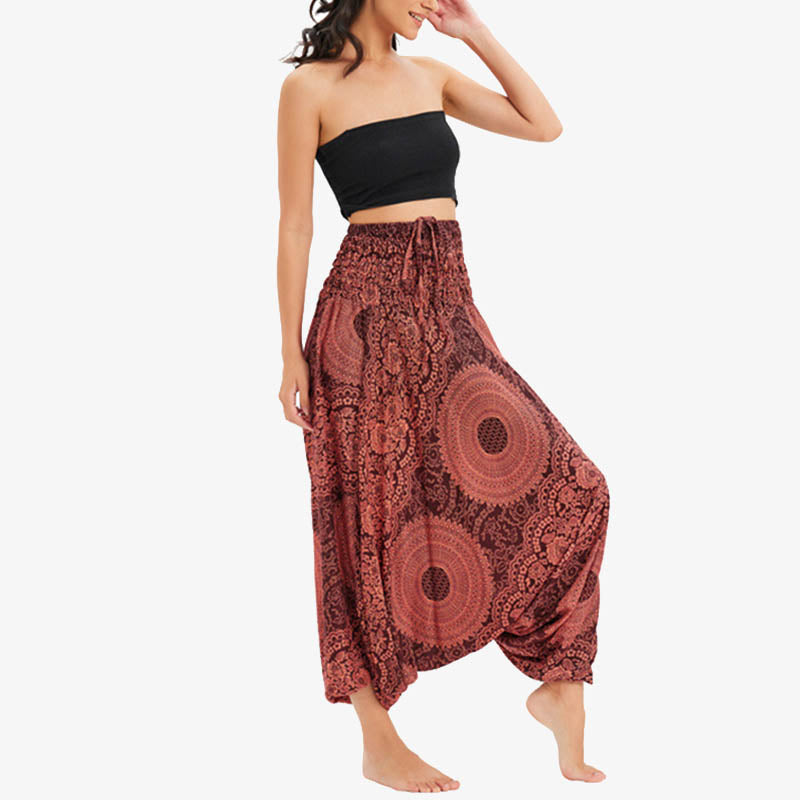 Pantaloni Buddha Stones casual larghi geometrici rotondi da indossare in due stili, pantaloni da yoga da donna - image 11