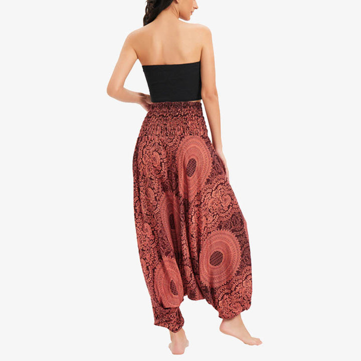 Pantaloni Buddha Stones casual larghi geometrici rotondi da indossare in due stili, pantaloni da yoga da donna - image 12