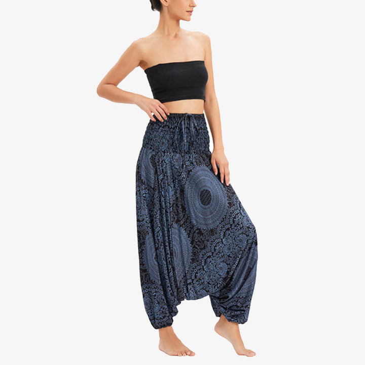 Pantaloni Buddha Stones casual larghi geometrici rotondi da indossare in due stili, pantaloni da yoga da donna - Nero - US2-12, UK/AU6-16, EU34-44 (F) - image 16