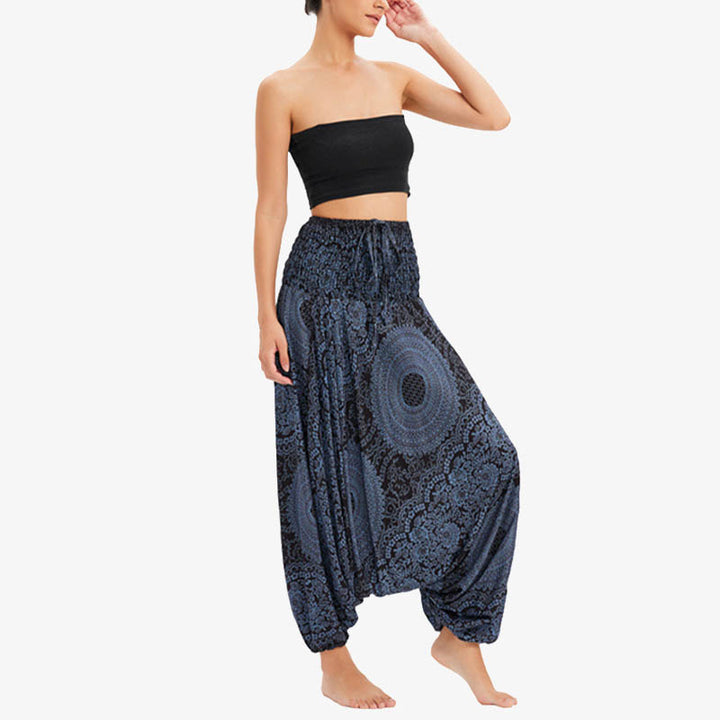 Pantaloni Buddha Stones casual larghi geometrici rotondi da indossare in due stili, pantaloni da yoga da donna - image 18