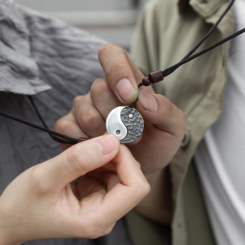 Collana con ciondolo in argento sterling 990 Buddha Stones, equilibrio Yin Yang e armonia - image 5