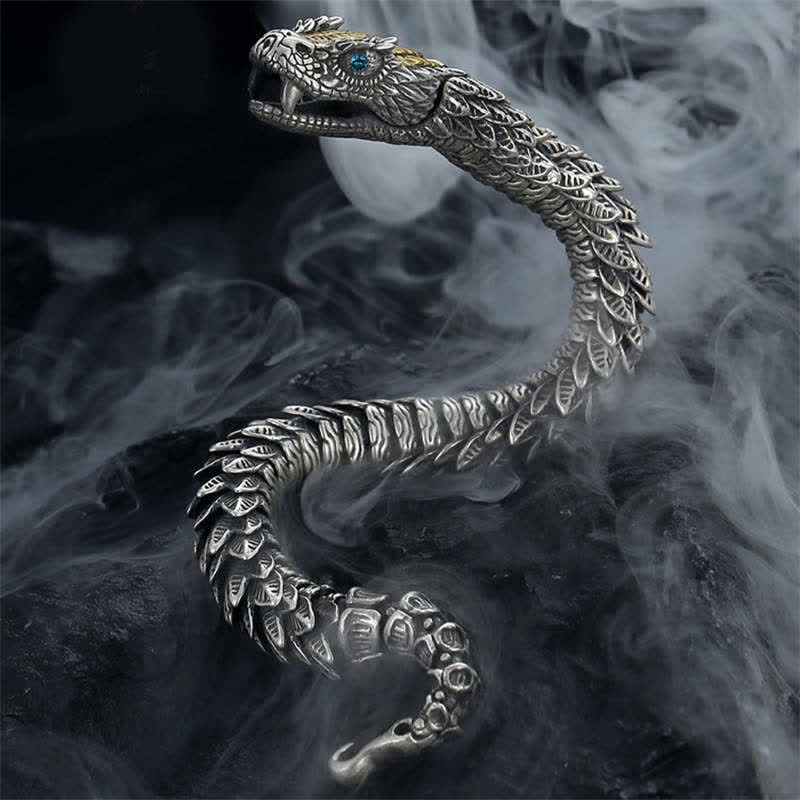 Braccialetto a catena di protezione con amuleto fatto a mano con drago e serpente , Buddha Stones