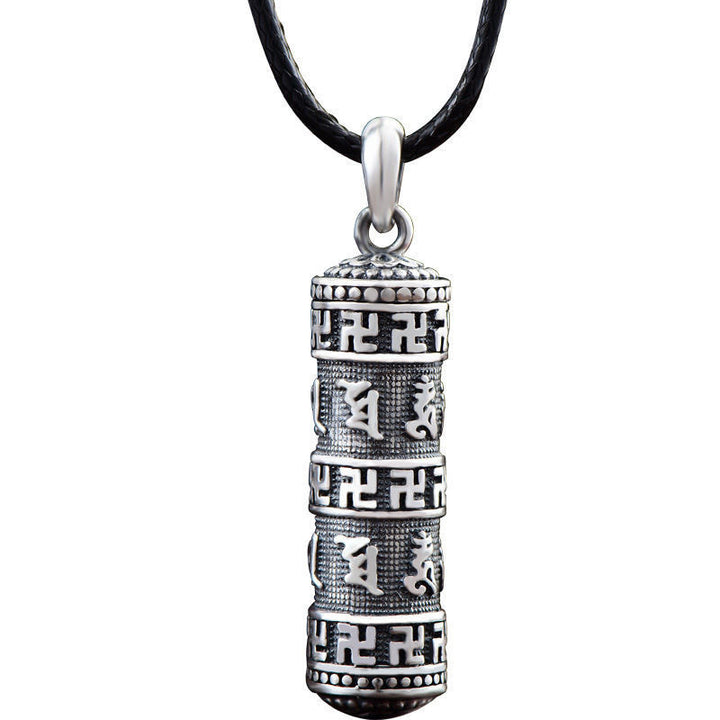 Ciondolo con collana Buddha Stones tibetano Om Mani Padme Hum Buddha svastica fortuna