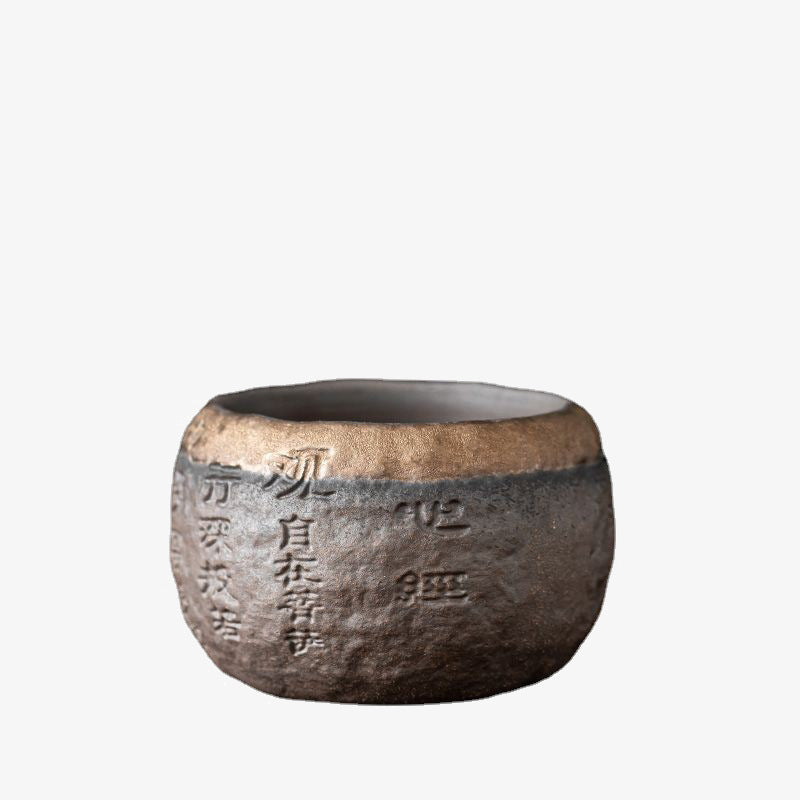 Tazza da tè in ceramica incisa Buddha Stones Heart Sutra Kung Fu Tea Cup 130ml