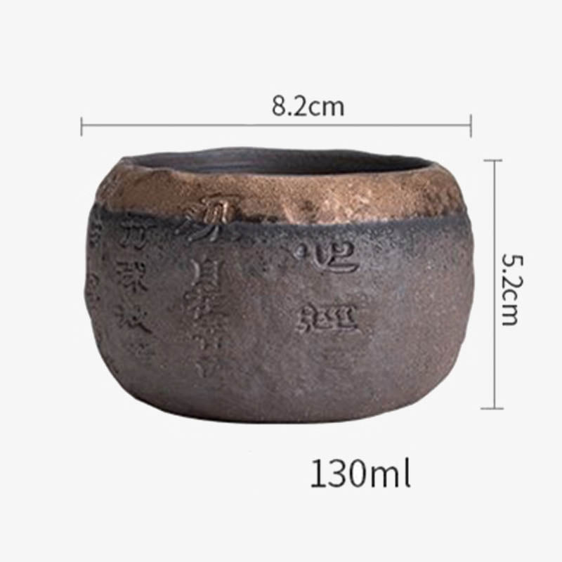Tazza da tè in ceramica incisa Buddha Stones Heart Sutra Kung Fu Tea Cup 130ml