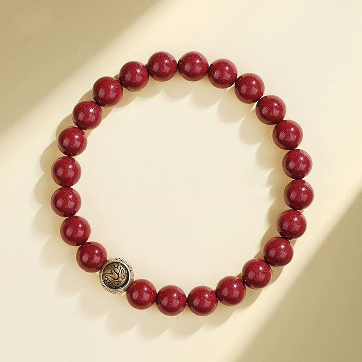 Bracciale Buddha Stones 925 Sterling Silver Cinnabar naturale Quattro Bestie Benedizione