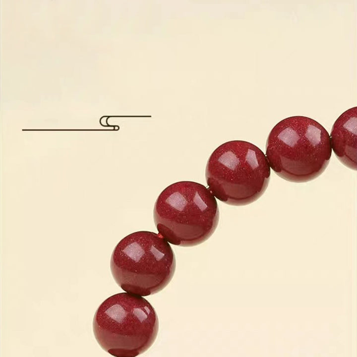 Bracciale Buddha Stones 925 Sterling Silver Cinnabar naturale Quattro Bestie Benedizione