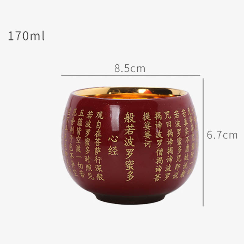 Buddha Stones Sutra del cuore Mantra della grande compassione Tazza da tè in ceramica incisa Tazza da tè Kung Fu