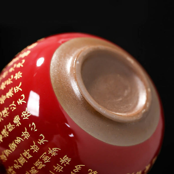 Buddha Stones Sutra del cuore Mantra della grande compassione Tazza da tè in ceramica incisa Tazza da tè Kung Fu