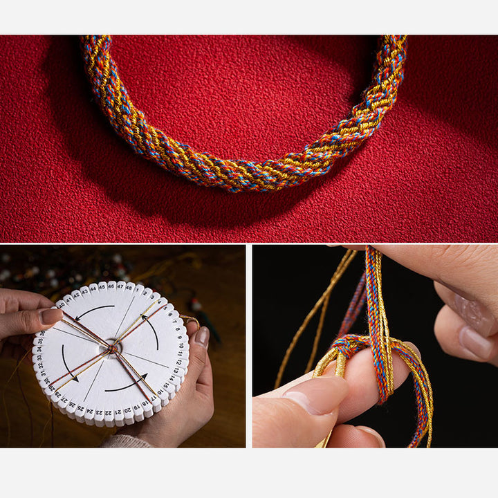 Bracciale intrecciato con ciondolo di buon auspicio tibetano multicolore fatto a mano Om Mani Padme Hum Ruyi Buddha Stones