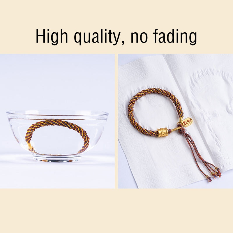 Bracciale intrecciato con ciondolo di buon auspicio tibetano multicolore fatto a mano Om Mani Padme Hum Ruyi Buddha Stones