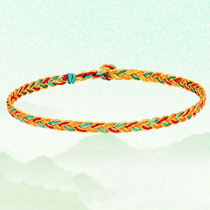 Braccialetto intrecciato con motivo a scaglie di drago multicolore fatto a mano Buddha Stones