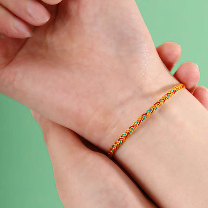 Braccialetto intrecciato con motivo a scaglie di drago multicolore fatto a mano Buddha Stones
