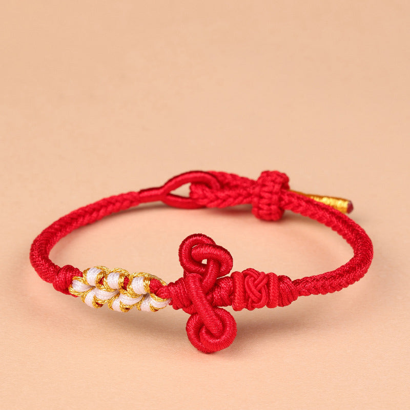 Braccialetto in corda intrecciata con nodo Wenchang fatto a mano Buddha Stones e forza fortunata