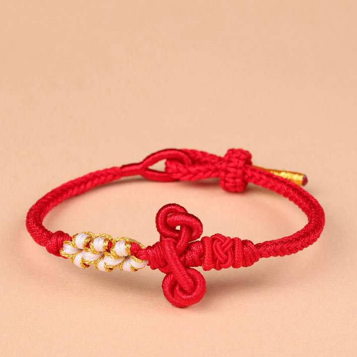 Braccialetto in corda intrecciata con nodo Wenchang fatto a mano Buddha Stones e forza fortunata