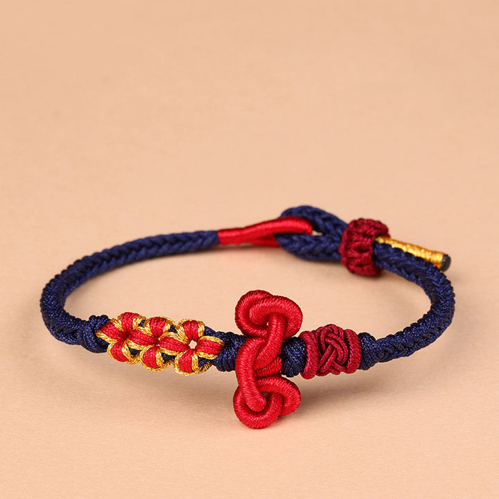 Braccialetto in corda intrecciata con nodo Wenchang fatto a mano Buddha Stones e forza fortunata