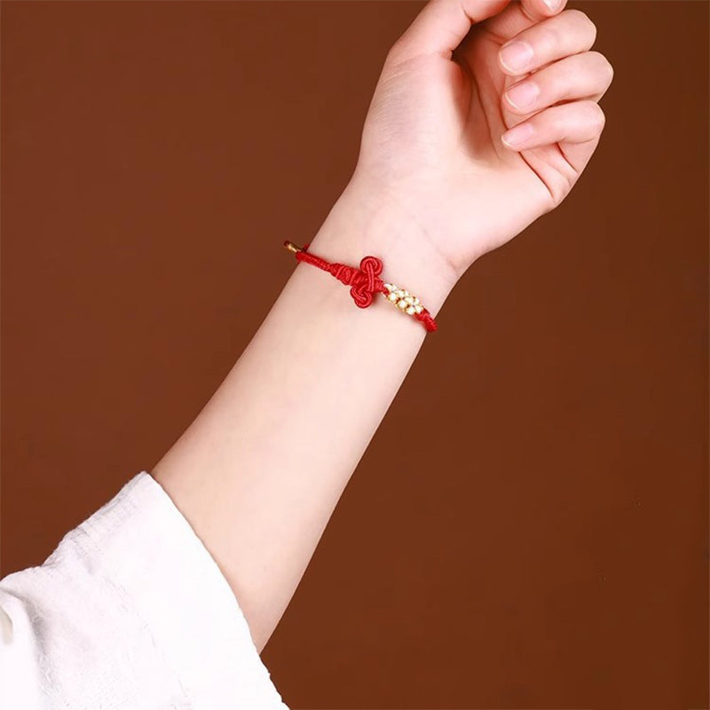 Braccialetto in corda intrecciata con nodo Wenchang fatto a mano Buddha Stones e forza fortunata