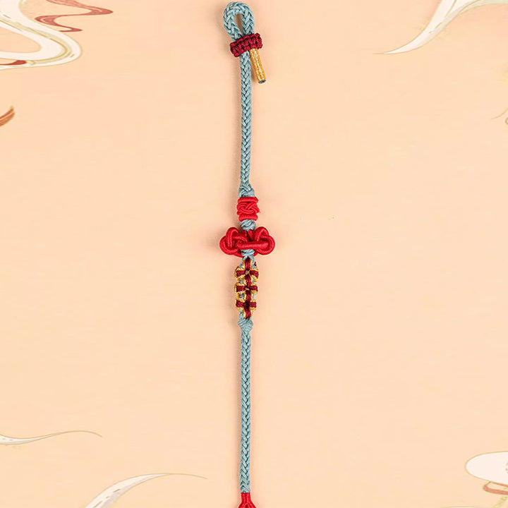 Braccialetto in corda intrecciata con nodo Wenchang fatto a mano Buddha Stones e forza fortunata