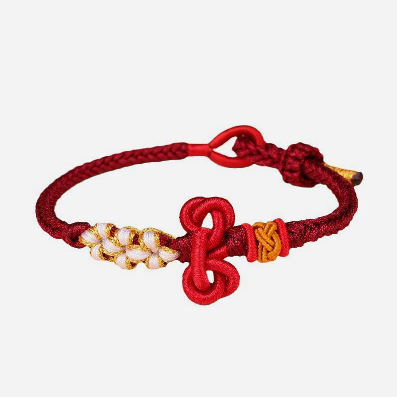 Braccialetto in corda intrecciata con nodo Wenchang fatto a mano Buddha Stones e forza fortunata