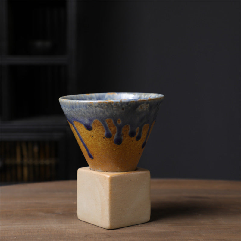 Tazza da caffè in ceramica vintage con gradiente Buddha Stones , tazza da caffè espresso e caffellatte con base da 200 ml