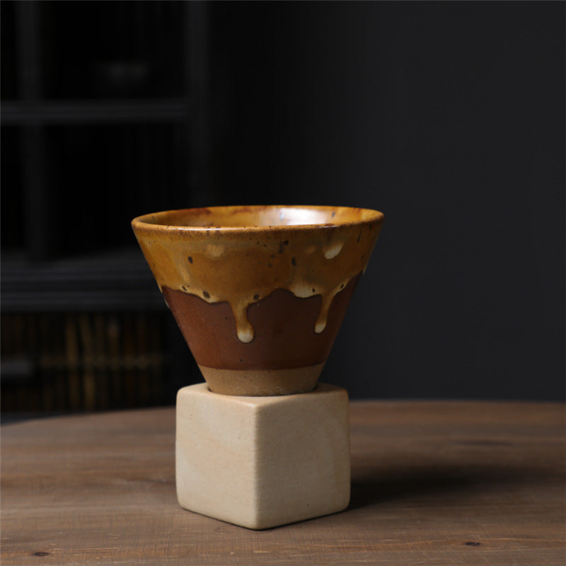Tazza da caffè in ceramica vintage con gradiente Buddha Stones , tazza da caffè espresso e caffellatte con base da 200 ml