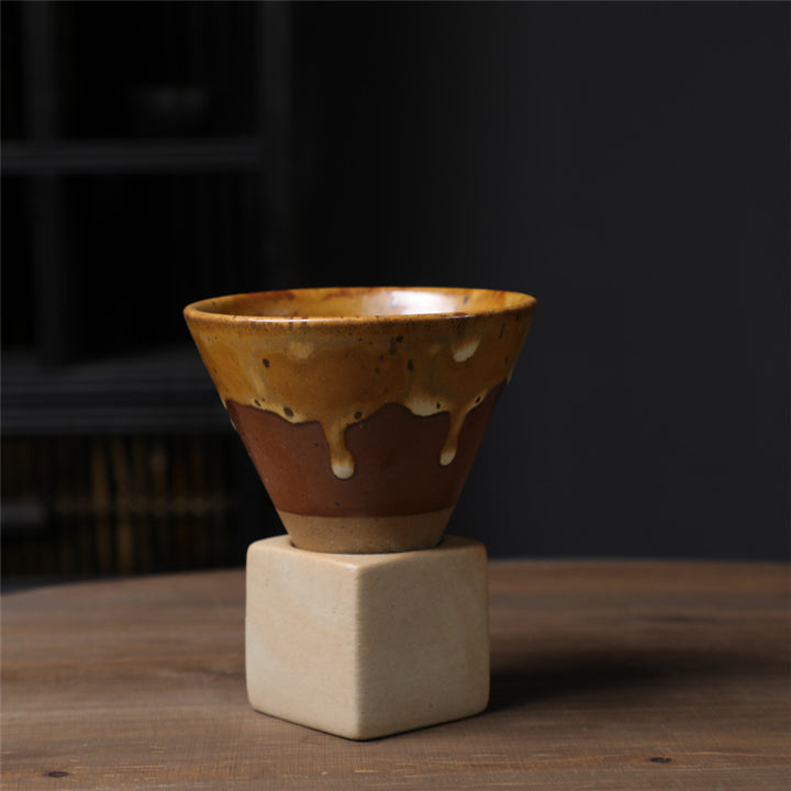 Tazza da caffè in ceramica vintage con gradiente Buddha Stones , tazza da caffè espresso e caffellatte con base da 200 ml