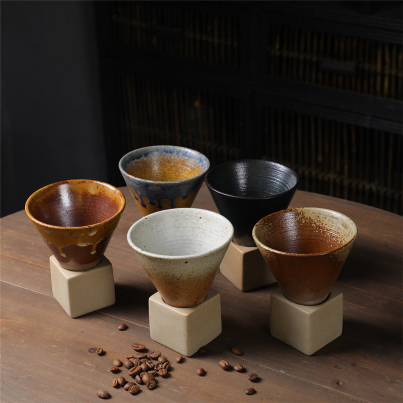 Tazza da caffè in ceramica vintage con gradiente Buddha Stones , tazza da caffè espresso e caffellatte con base da 200 ml