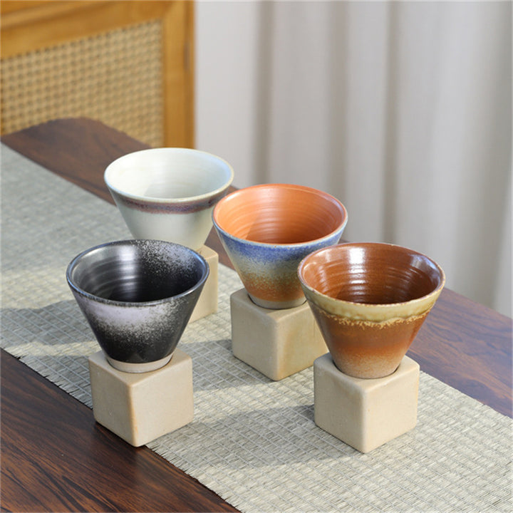 Tazza da caffè in ceramica vintage con gradiente Buddha Stones , tazza da caffè espresso e caffellatte con base da 200 ml