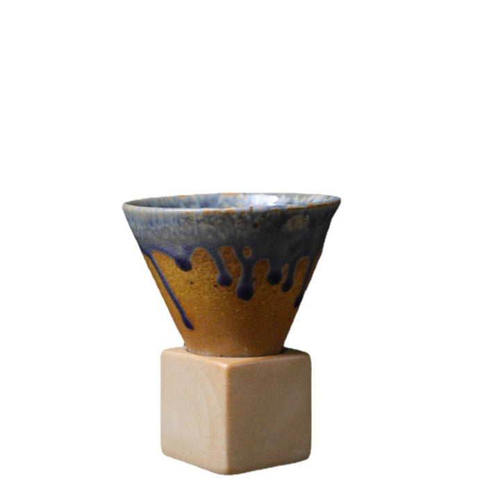 Tazza da caffè in ceramica vintage con gradiente Buddha Stones , tazza da caffè espresso e caffellatte con base da 200 ml