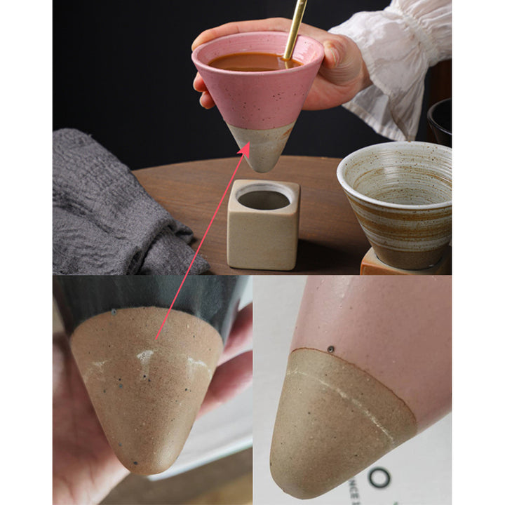 Tazza da caffè in ceramica vintage con gradiente Buddha Stones , tazza da caffè espresso e caffellatte con base da 200 ml