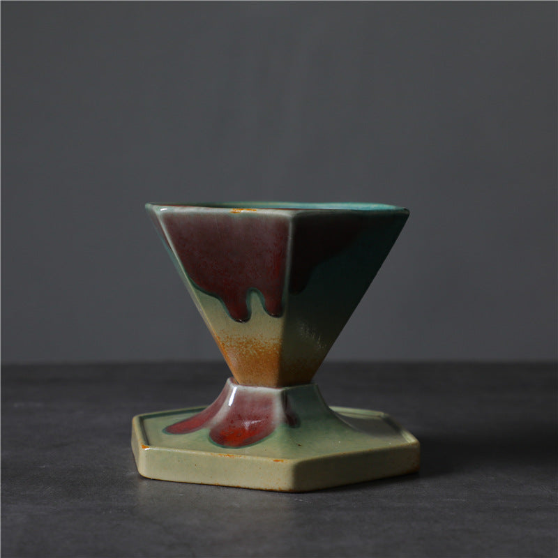 Tazza da caffè in ceramica con design esagonale Buddha Stones , tazza da caffè con base 170 ml