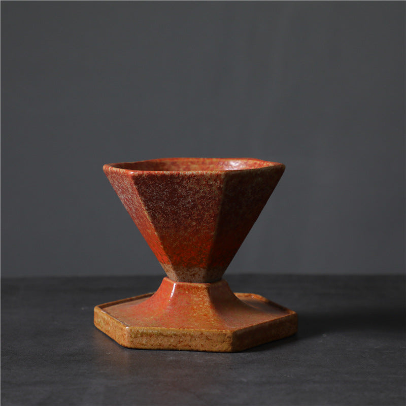 Tazza da caffè in ceramica con design esagonale Buddha Stones , tazza da caffè con base 170 ml