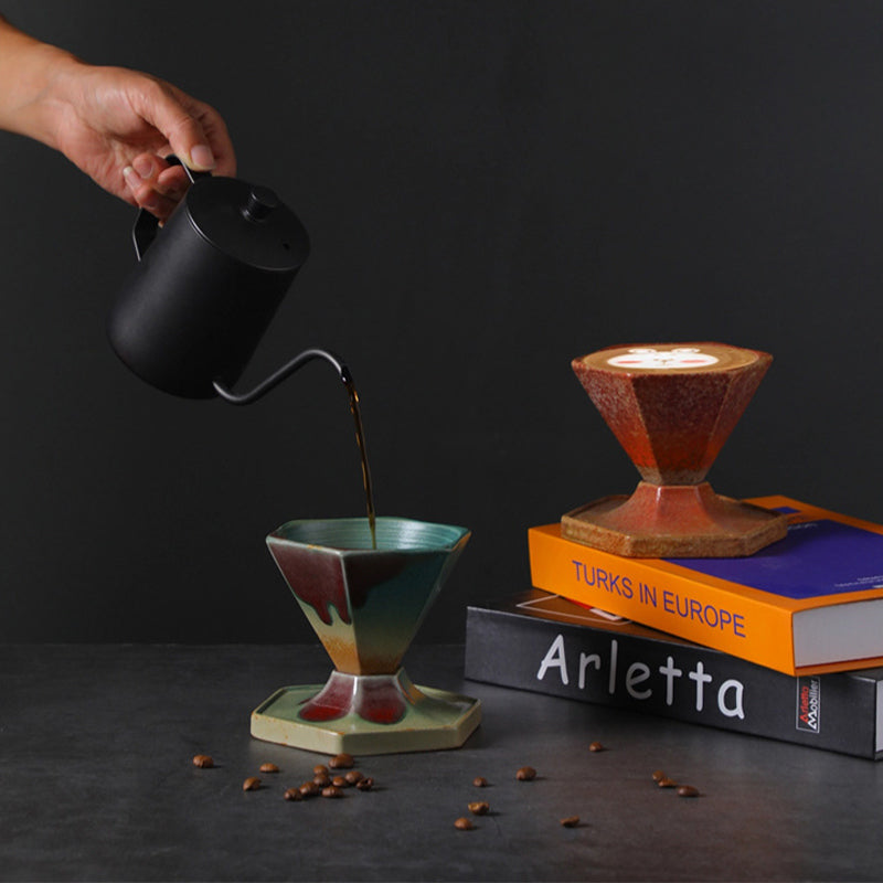 Tazza da caffè in ceramica con design esagonale Buddha Stones , tazza da caffè con base 170 ml
