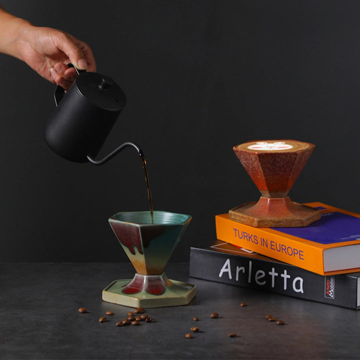 Tazza da caffè in ceramica con design esagonale Buddha Stones , tazza da caffè con base 170 ml