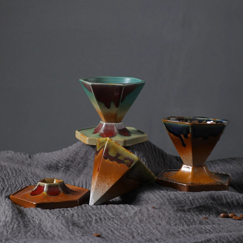 Tazza da caffè in ceramica con design esagonale Buddha Stones , tazza da caffè con base 170 ml