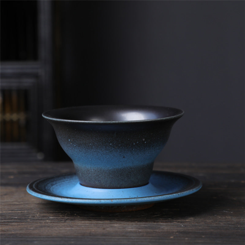 Tazza da caffè in ceramica con design del pianeta Buddha Stones , tazza da caffè in ceramica grezza con piattino